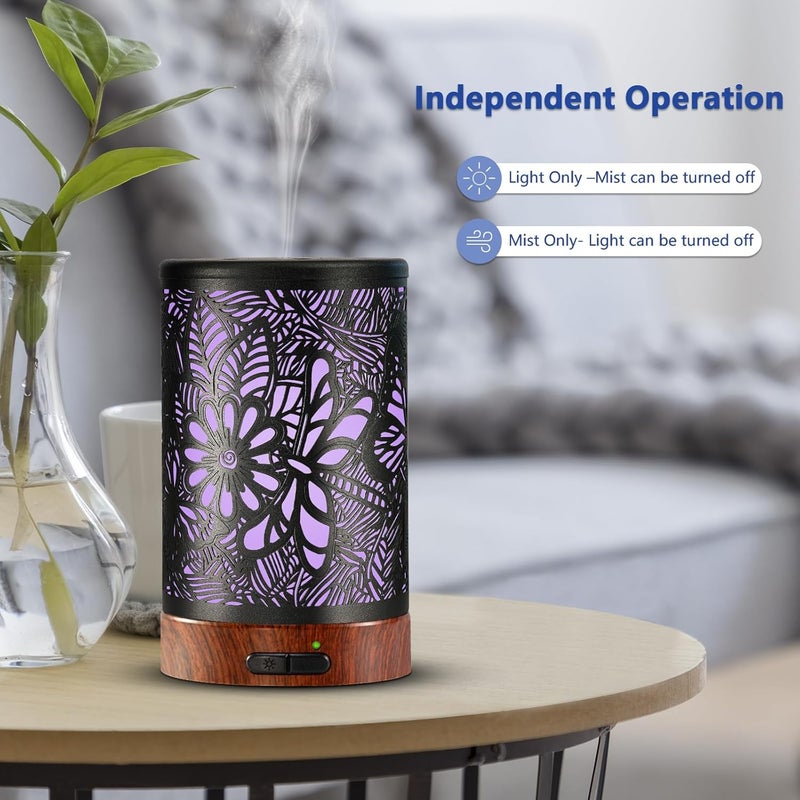 EQUSUPRO Essential Oil Diffuser Aromatherapy Diffuser - Metal Aroma Diffuser for Home 150ml Ultrasonic Cool Mist Diffuser with 7 Colors Light Auto Shut-Off Protection for Home Office Decor & Gift (Dragonfly) - Image 4